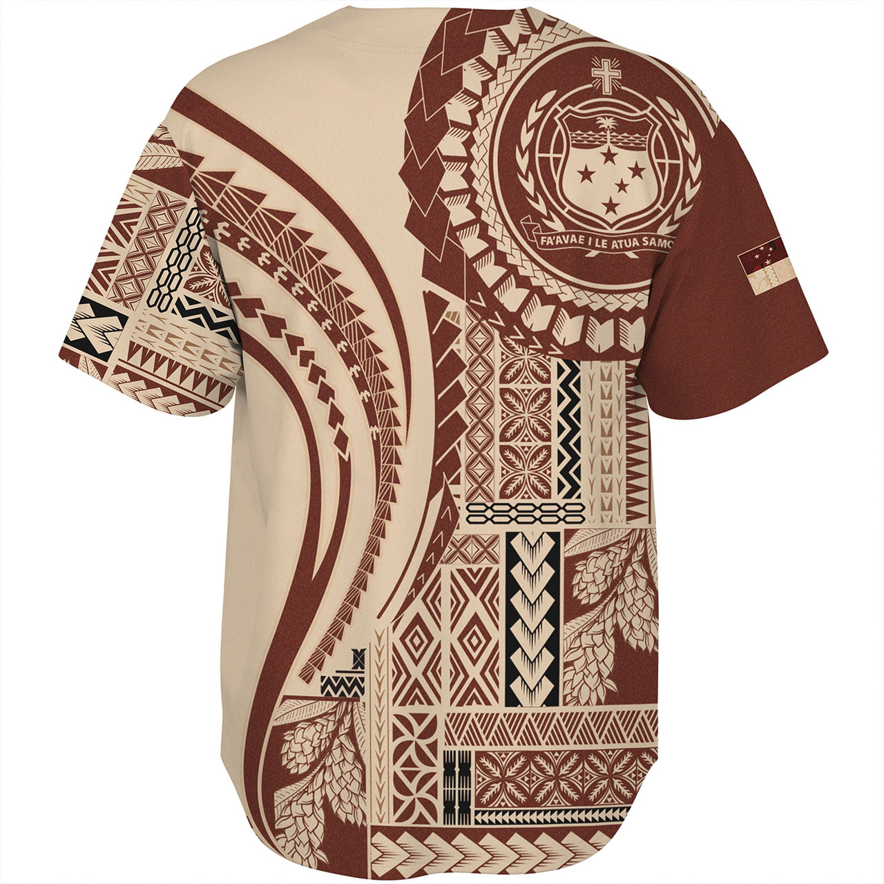 Samoa Baseball Shirt Seal Samoan Siapo Brown Design