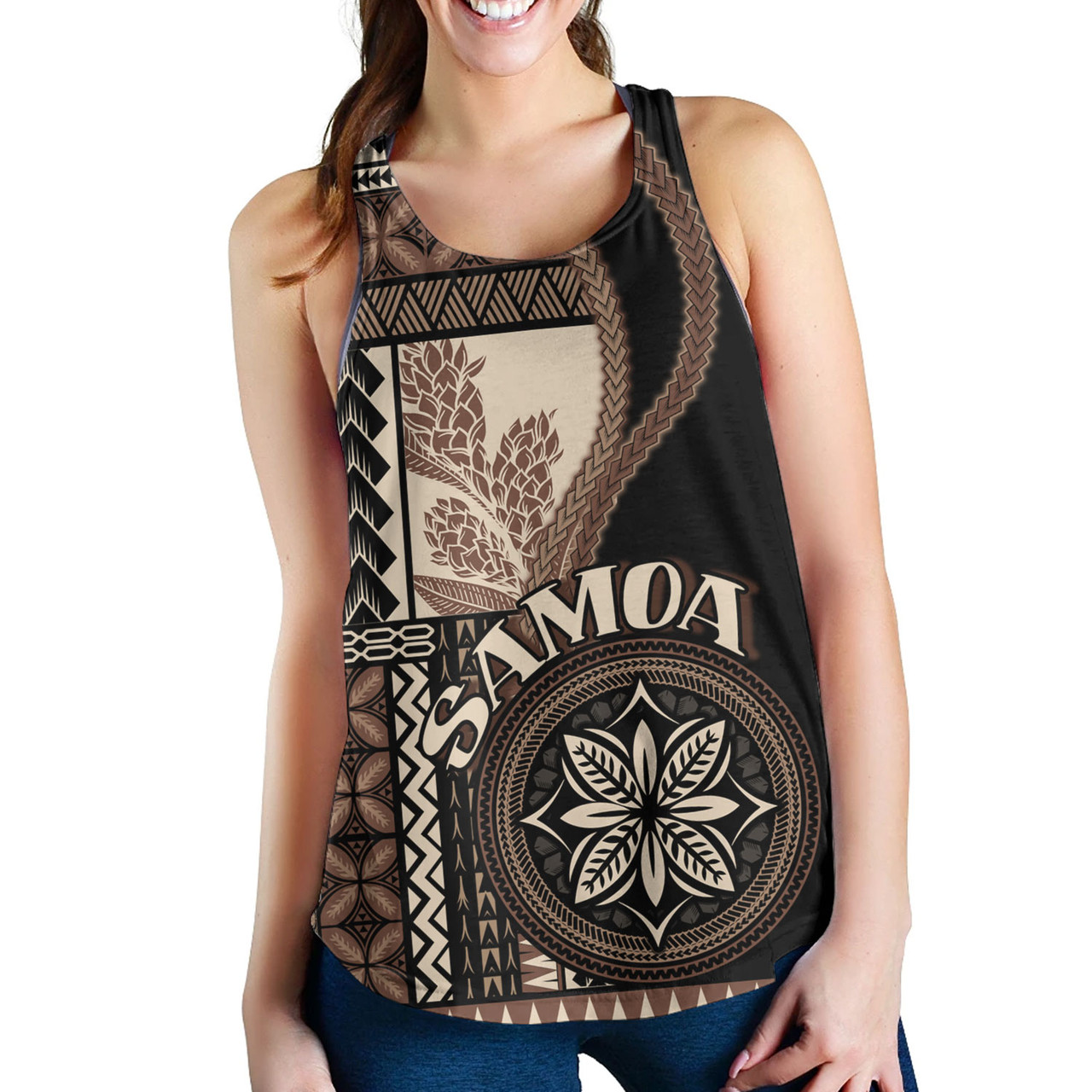 Samoa Women Tank Custom Samoan Siapo Motif Classic Style