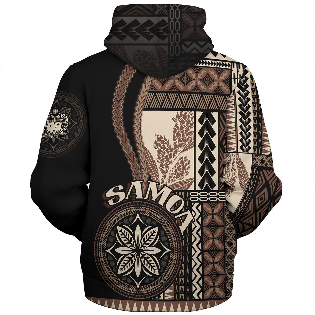 Samoa Sherpa Hoodie Custom Samoan Siapo Motif Classic Style