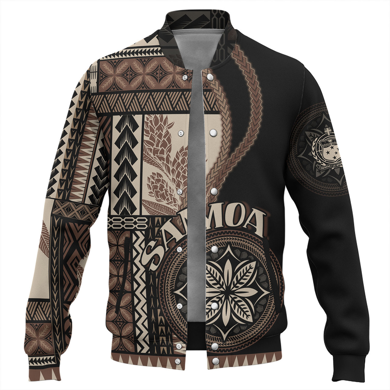 Samoa Baseball Jacket Custom Samoan Siapo Motif Classic Style