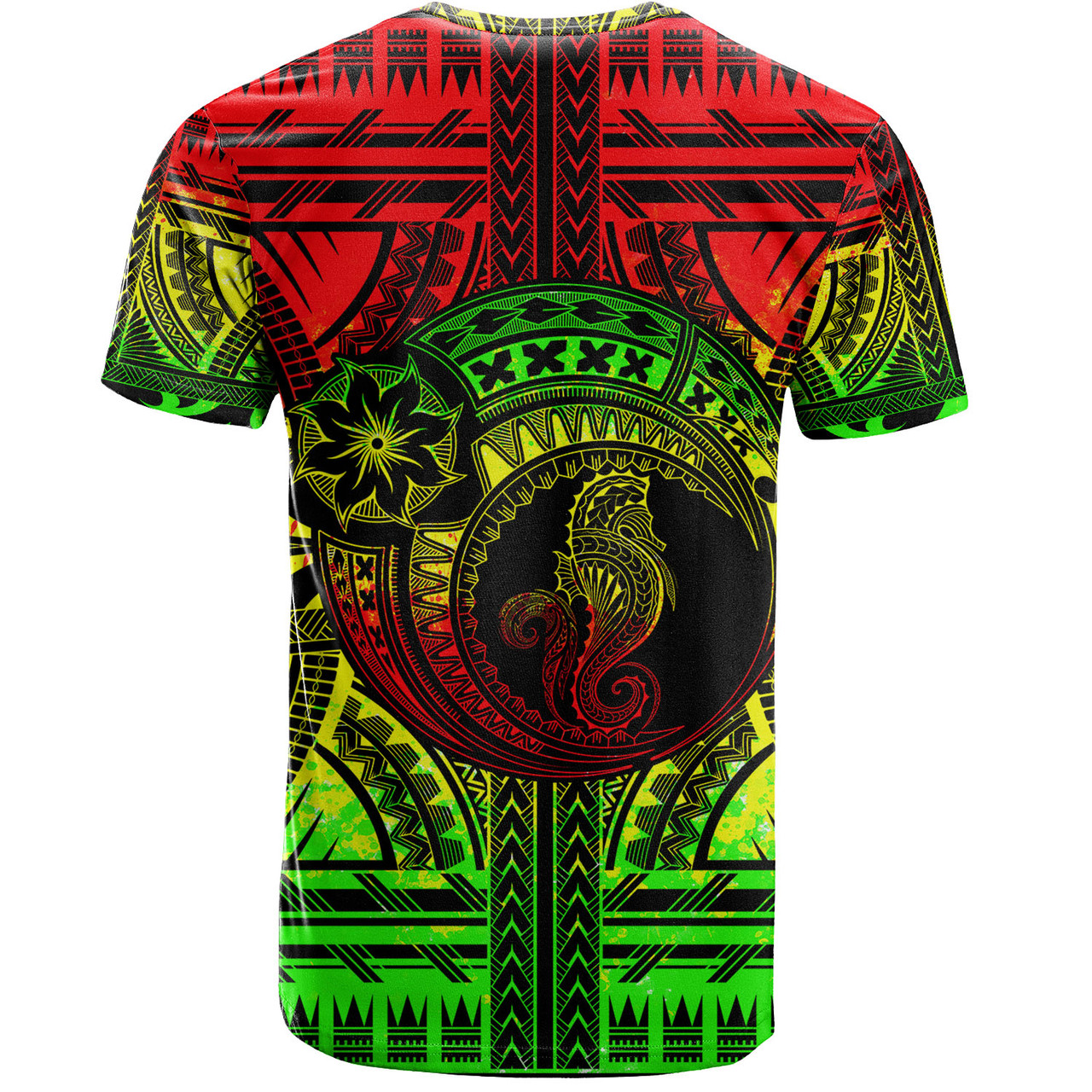 Hawaii T-Shirt Custom Seahorse Polynesian Tattoo Reggae