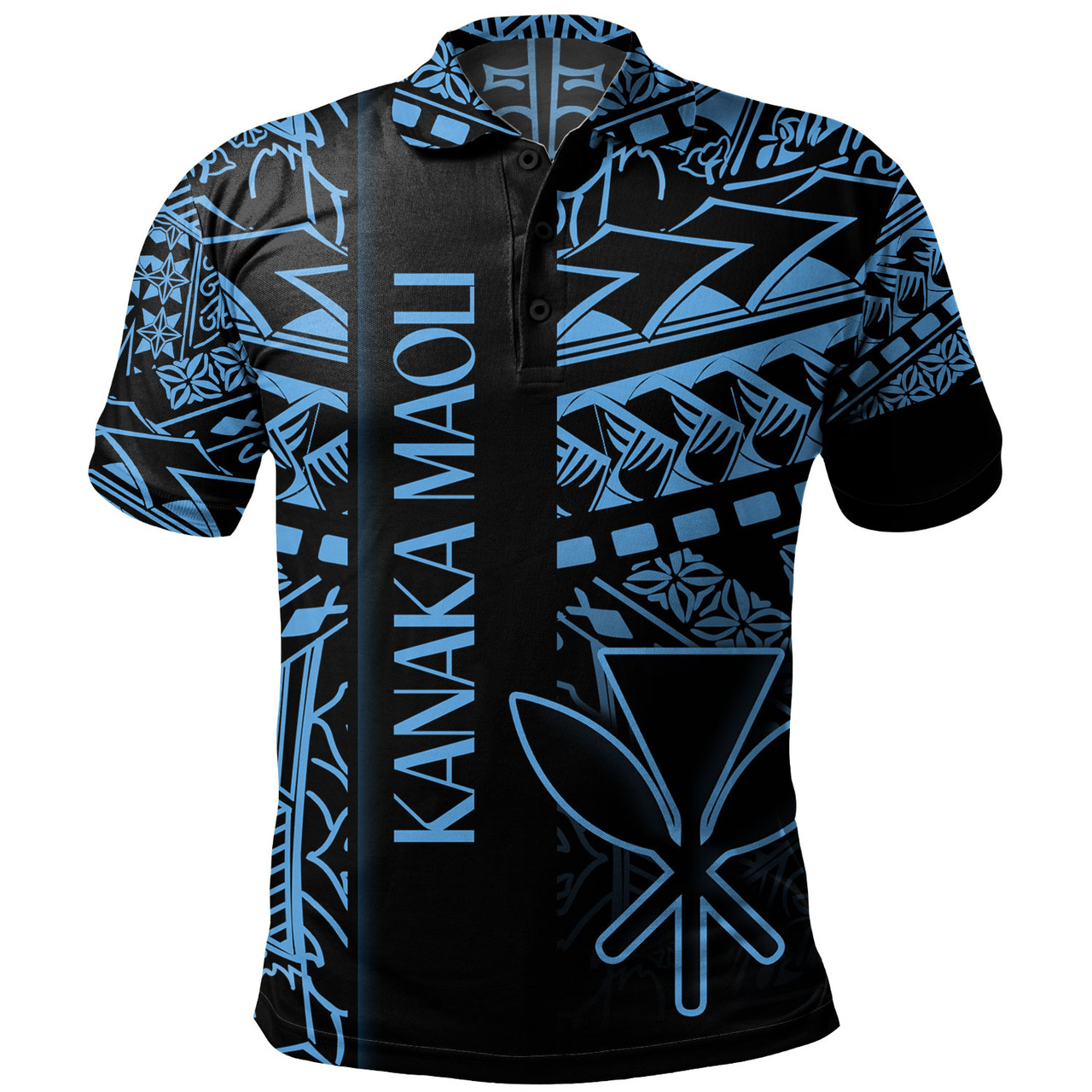 Hawaii Polo Shirt Custom Kanaka Maoli Hawaiian Blue Tribal Pattern