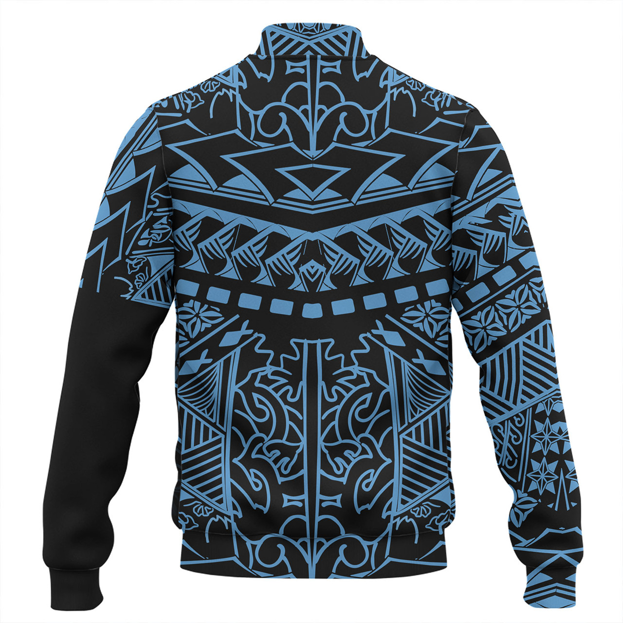 Hawaii Baseball Jacket Custom Kanaka Maoli Hawaiian Blue Tribal Pattern