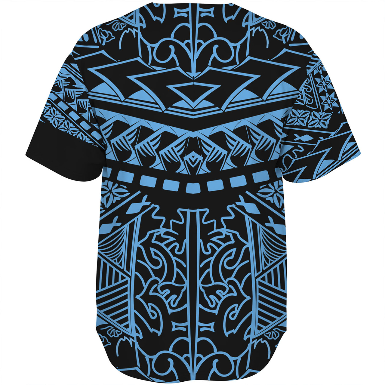 Hawaii Baseball Shirt Custom Kanaka Maoli Hawaiian Blue Tribal Pattern