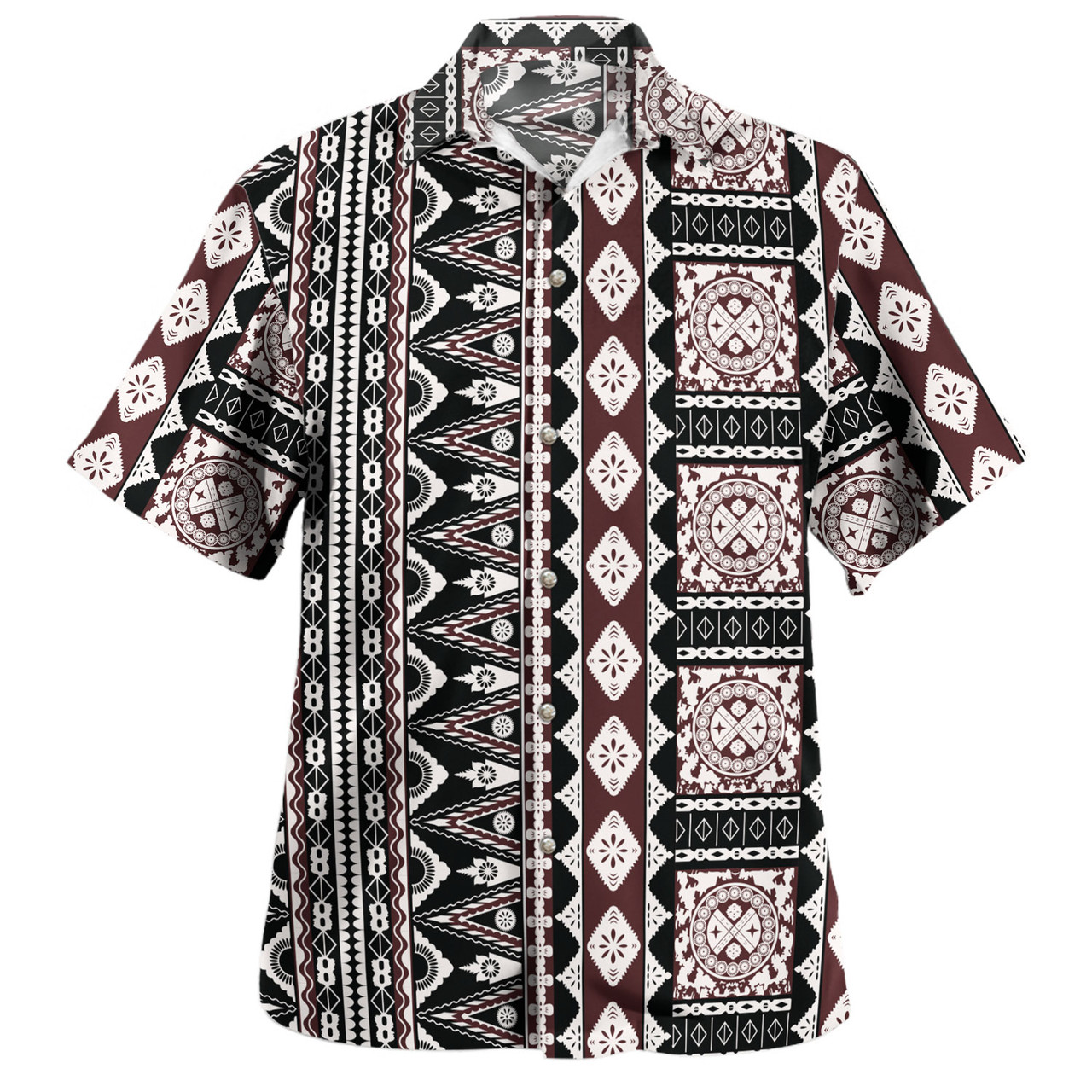 Fiji Hawaiian Shirt Bula Fiji Masi Motif Brown Color Design