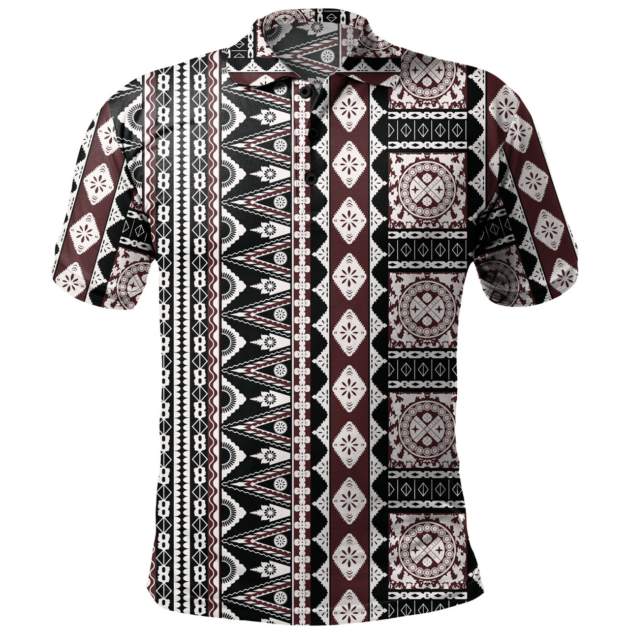 Fiji Polo Shirt Bula Fiji Masi Motif Brown Color Design