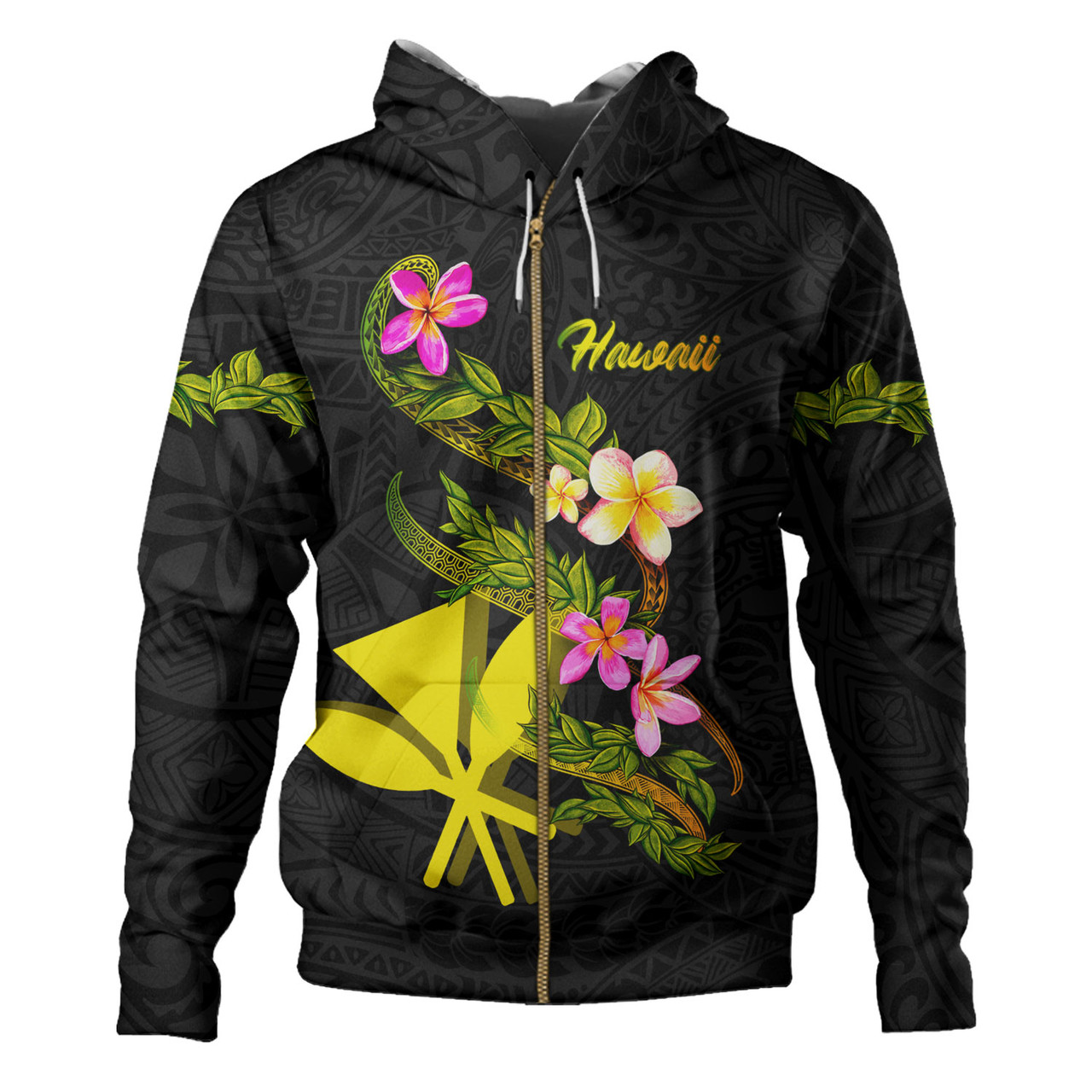 Hawaii Hoodie Custom Plumeria Tribal