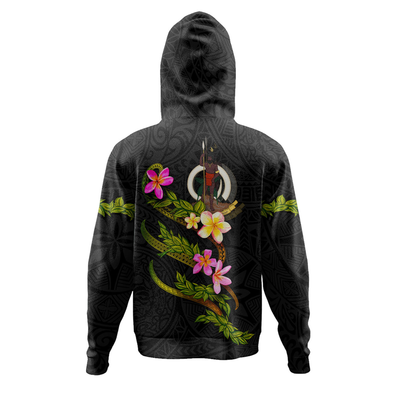 Vanuatu Hoodie Custom Plumeria Tribal