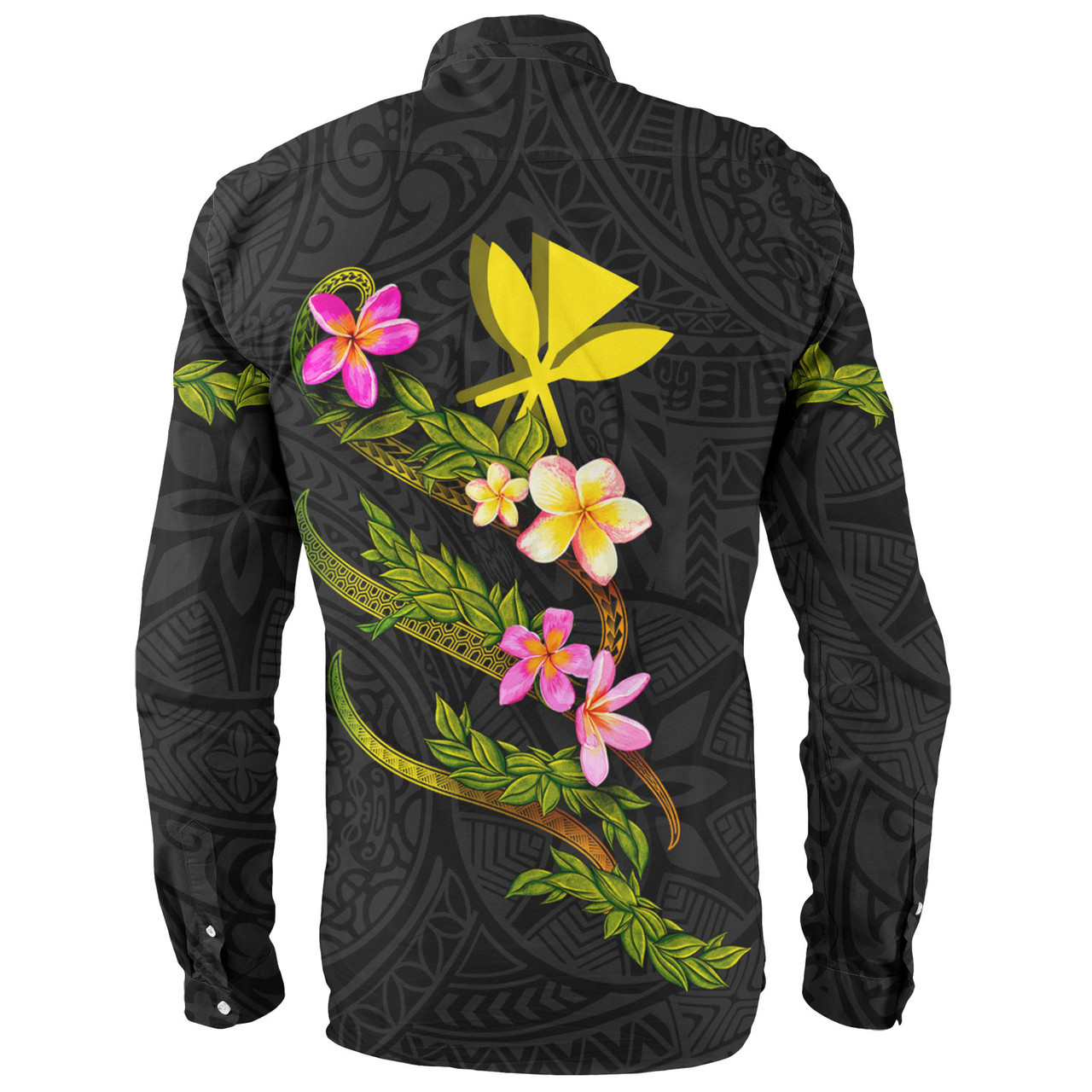 Hawaii Long Sleeve Shirt Custom Plumeria Tribal