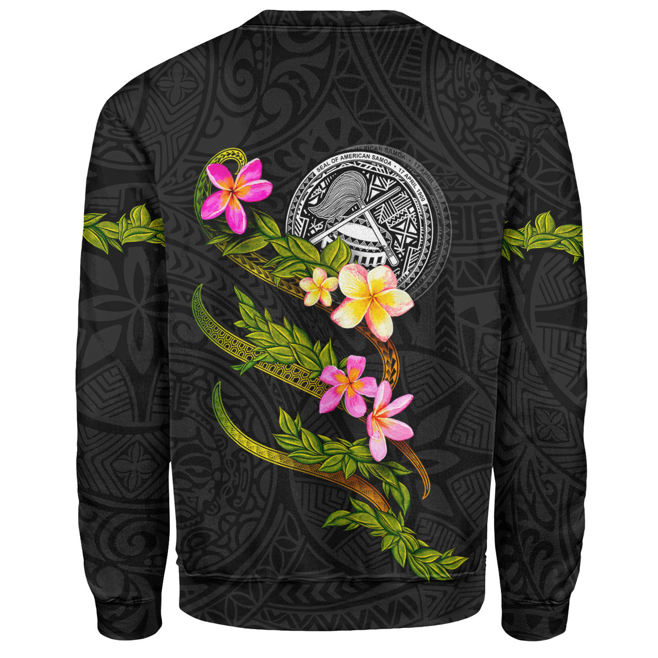 American Samoa Sweatshirt Custom Plumeria Tribal
