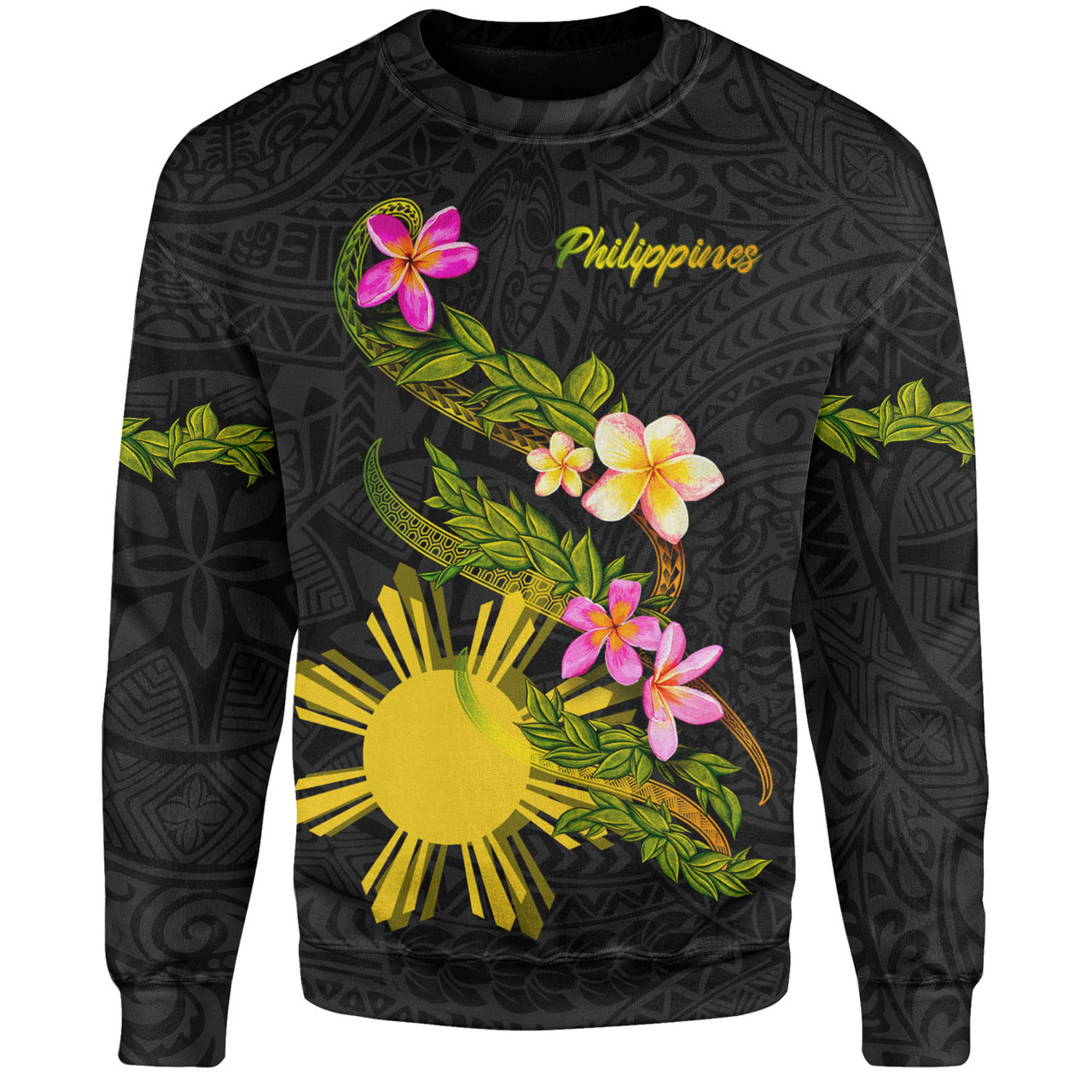 Philippines Filipinos Sweatshirt Custom Plumeria Tribal