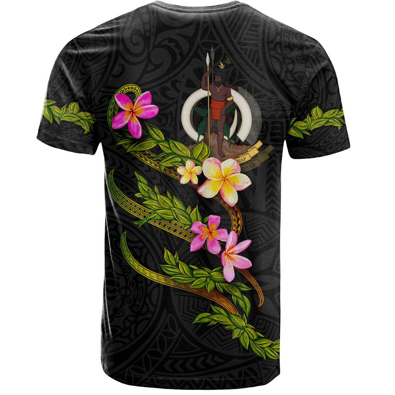 Vanuatu T-Shirt Custom Plumeria Tribal