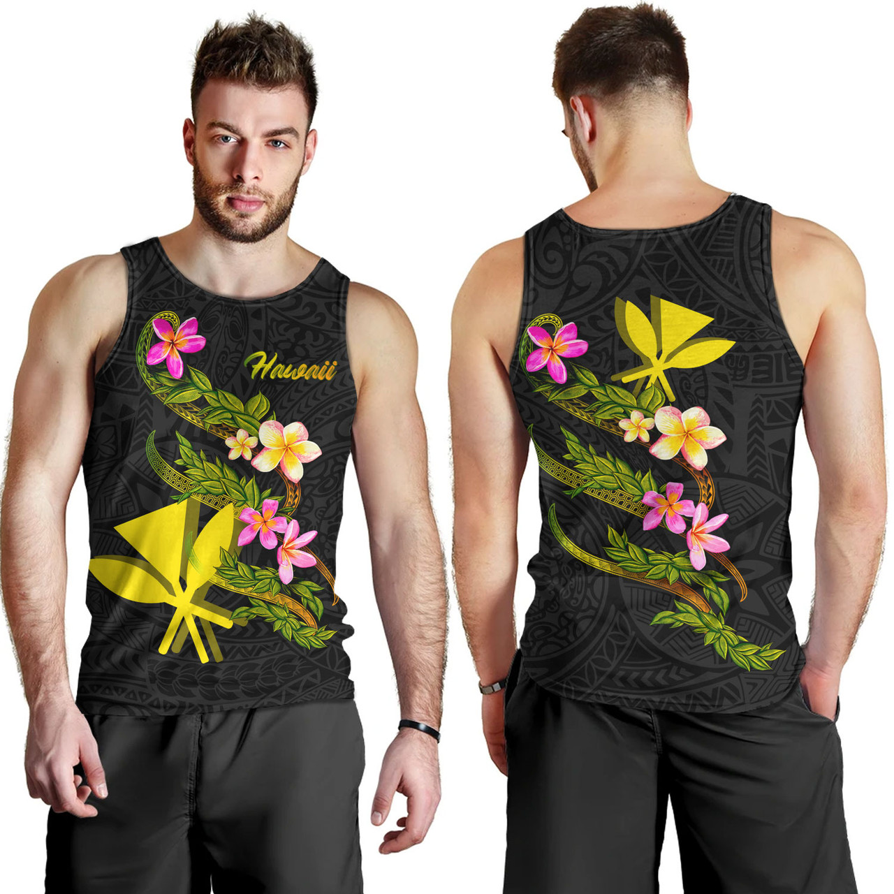 Hawaii Tank Top Custom Plumeria Tribal