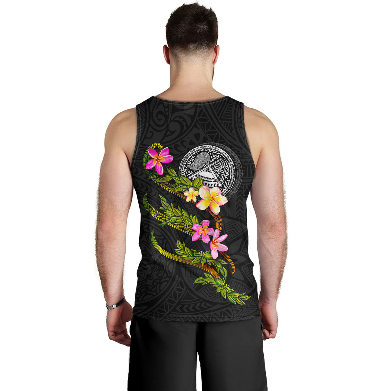 American Samoa Tank Top Custom Plumeria Tribal