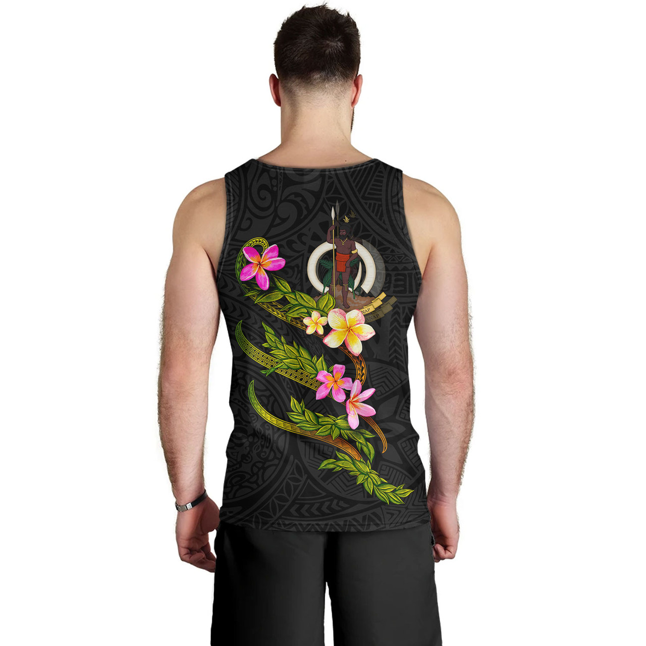 Vanuatu Tank Top Custom Plumeria Tribal