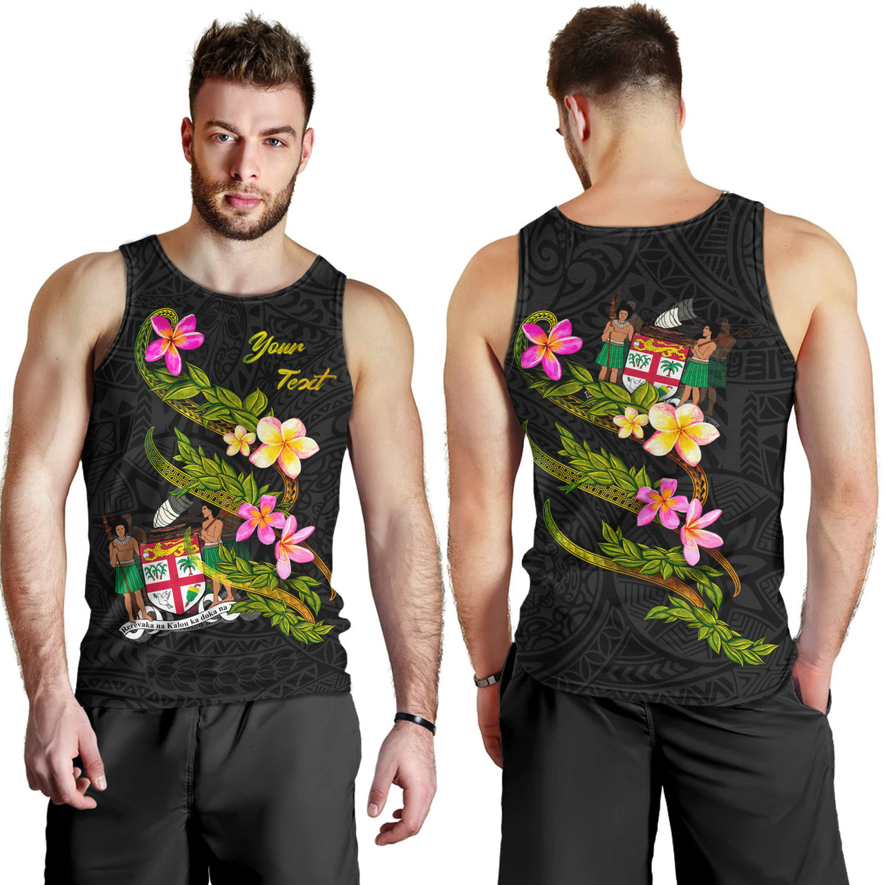 Fiji Tank Top Custom Plumeria Tribal