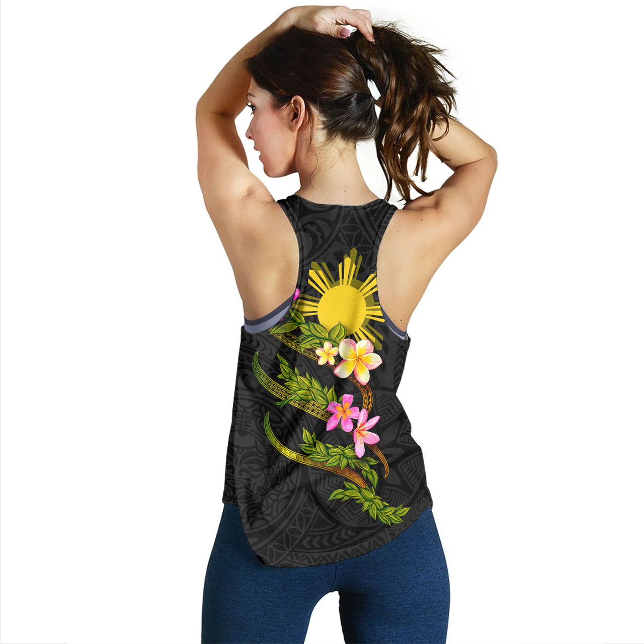 Philippines Filipinos Women Tank Custom Plumeria Tribal