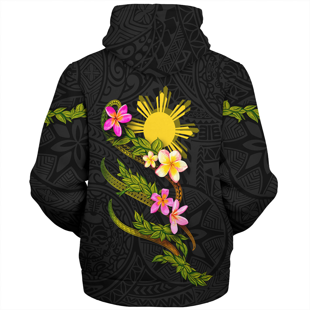 Philippines Filipinos Sherpa Hoodie Custom Plumeria Tribal