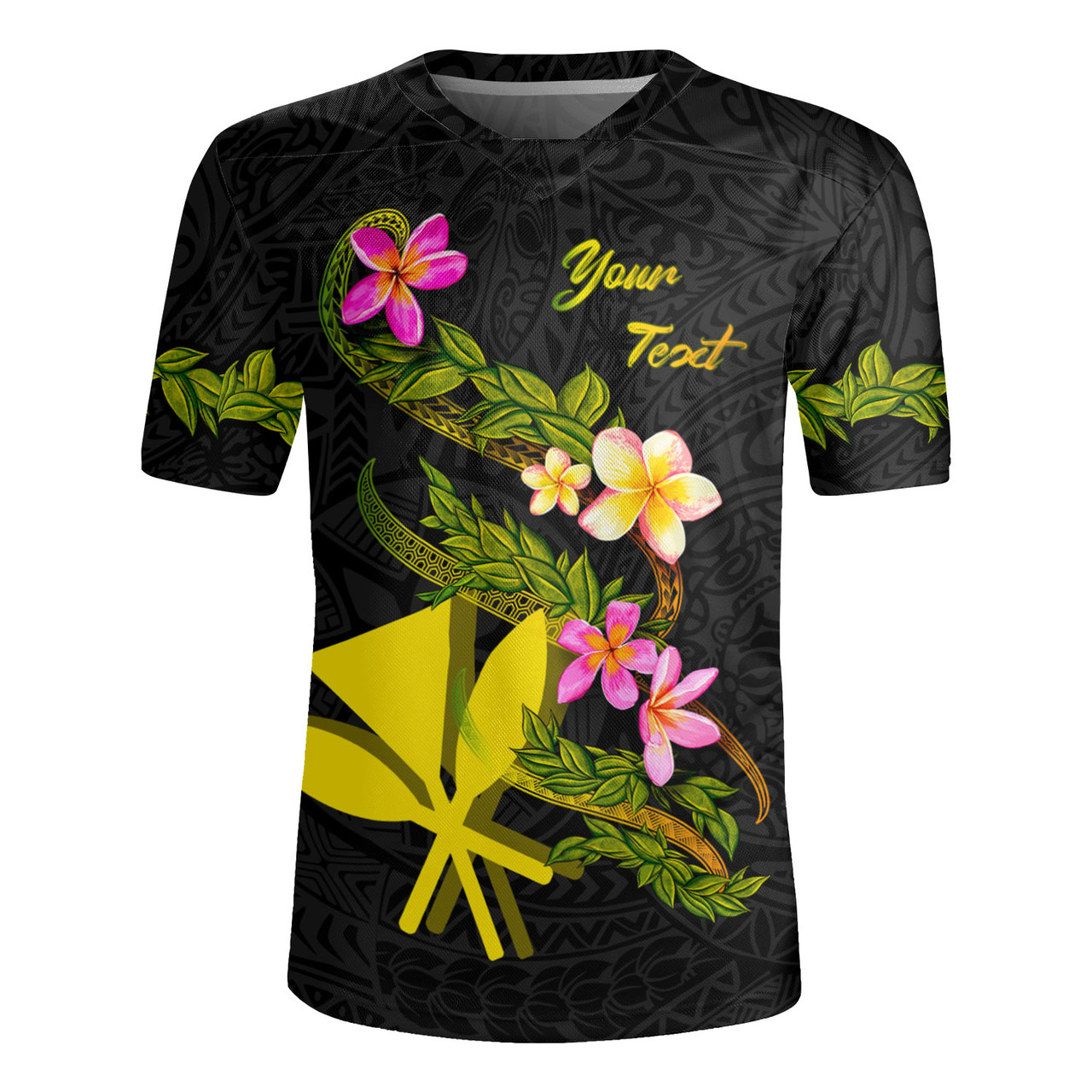 Hawaii Rugby Jersey Custom Plumeria Tribal