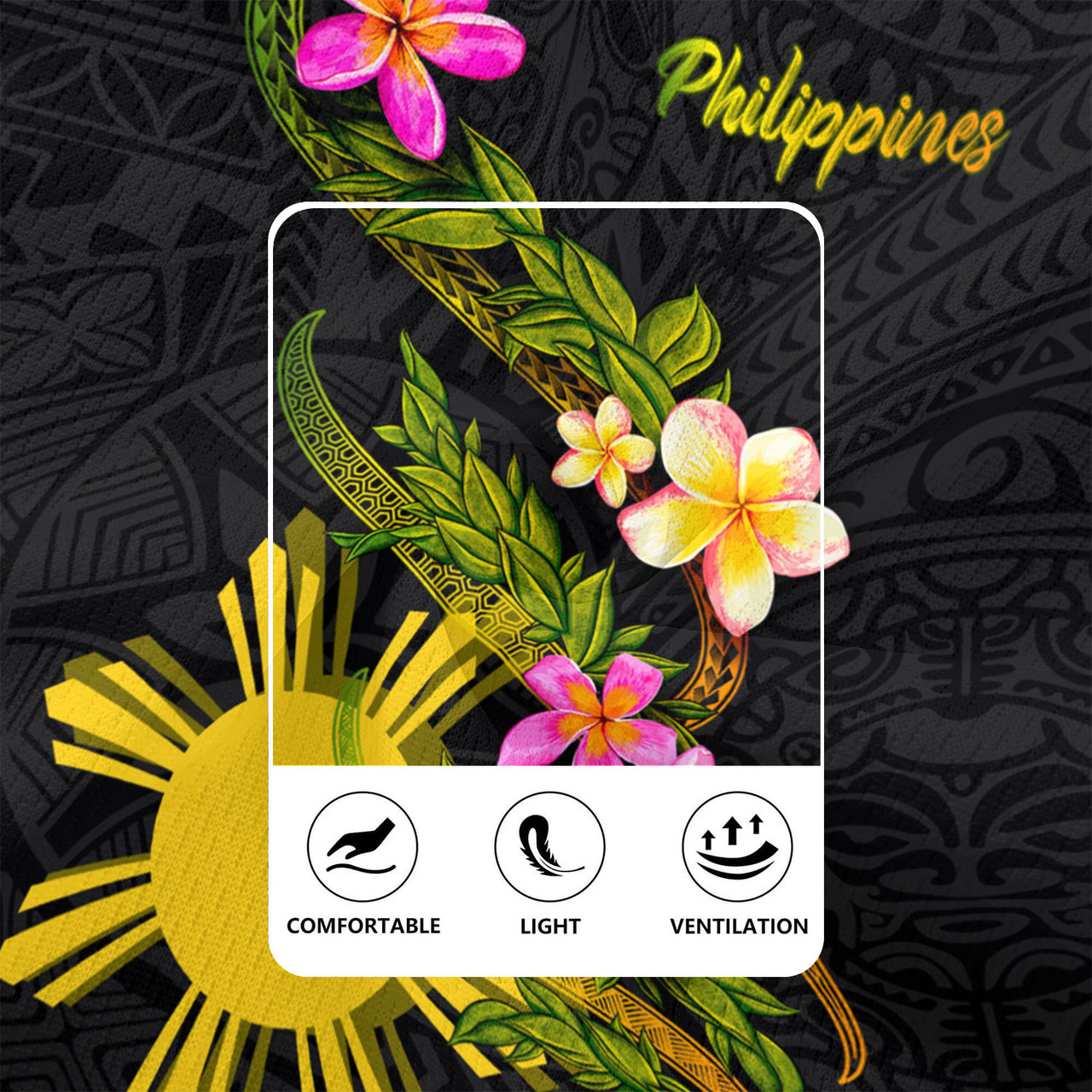 Philippines Filipinos Rugby Jersey Custom Plumeria Tribal