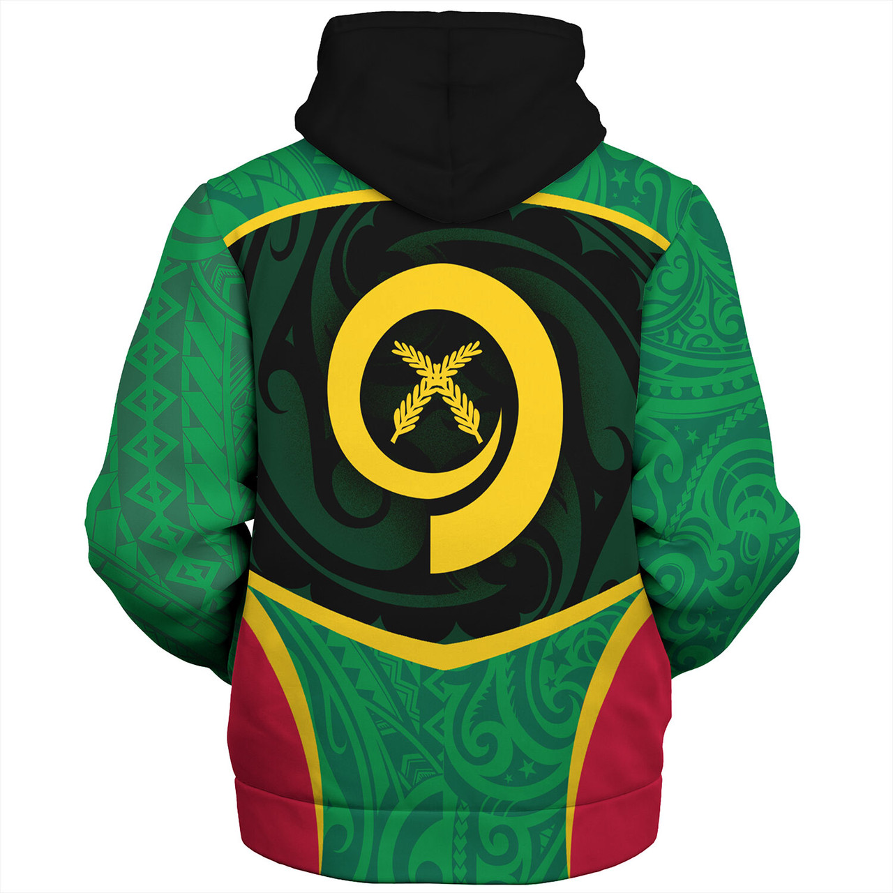 Vanuatu Sherpa Hoodie Seal Tribal Patterns