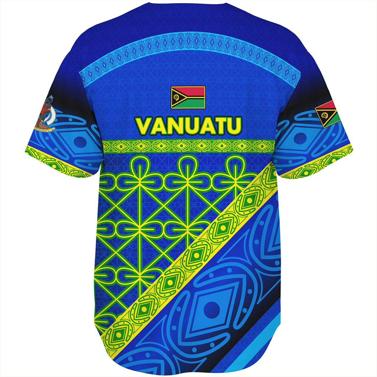 Vanuatu Baseball Shirt Coat Of Arms Mutis En Atan Vanuatu Cultural