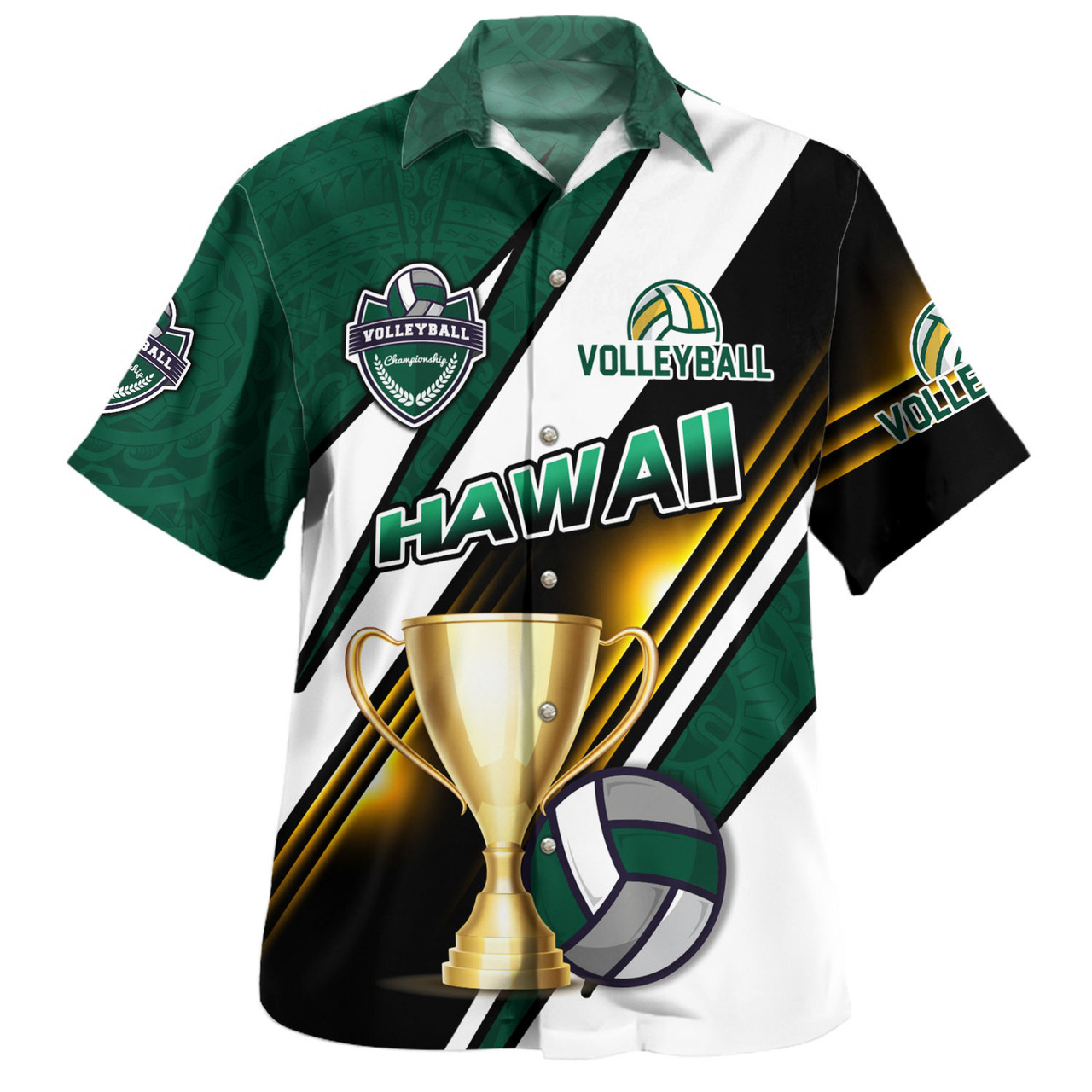 Hawaii Hawaiian Shirt Custom Volleyball Cup Championship Hawaii Polynesian Patterns