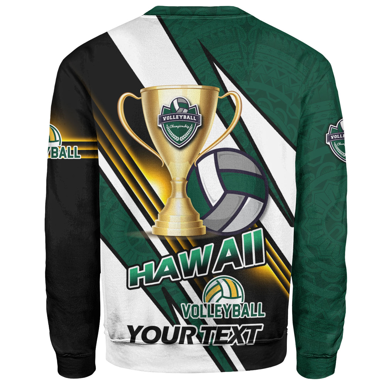 Hawaii Sweatshirt Custom Volleyball Cup Championship Hawaii Polynesian Patterns