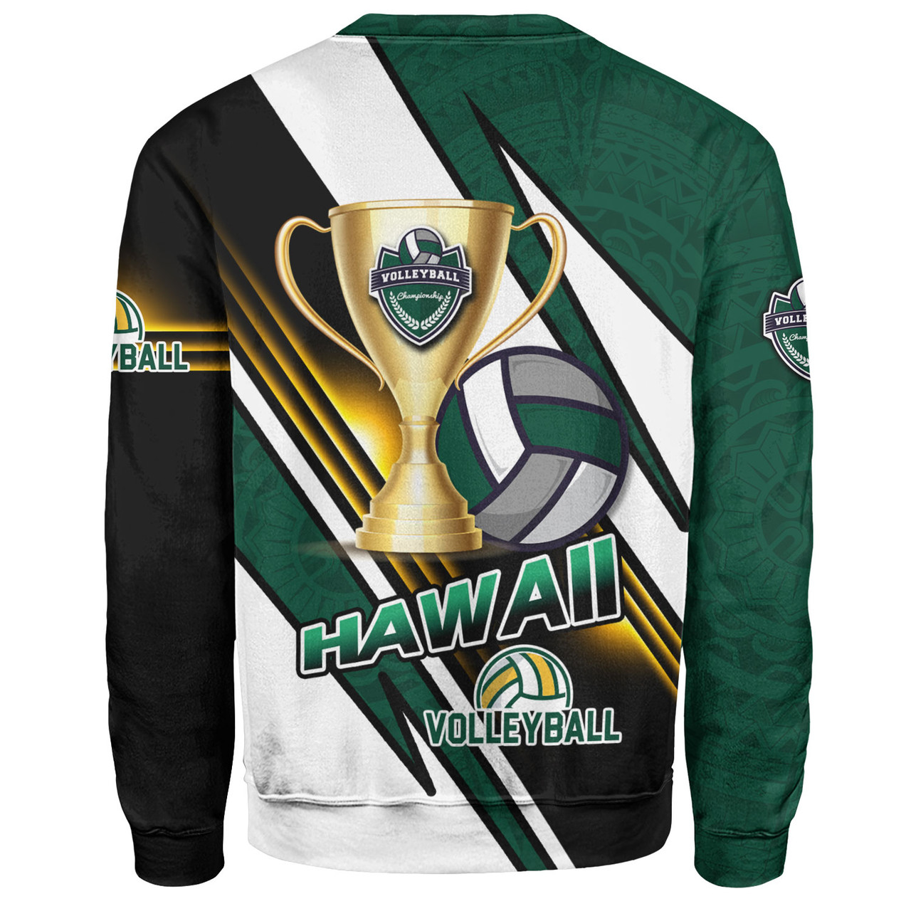 Hawaii Sweatshirt Custom Volleyball Cup Championship Hawaii Polynesian Patterns