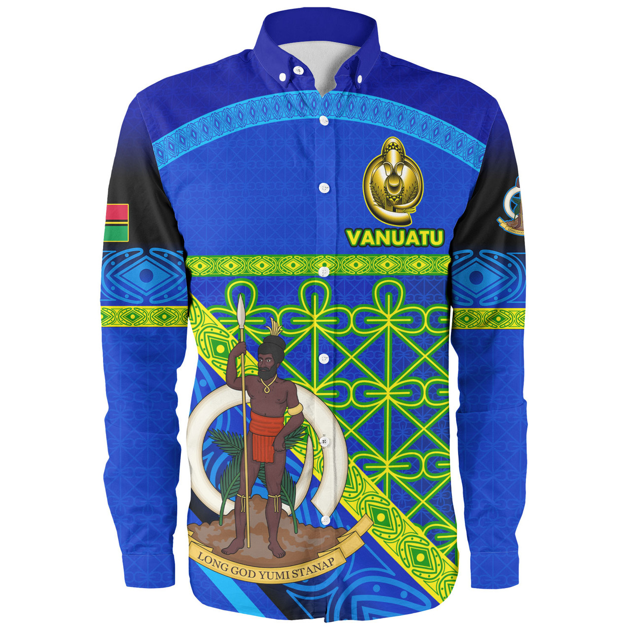 Vanuatu Long Sleeve Shirt Coat Of Arms Mutis En Atan Vanuatu Cultural