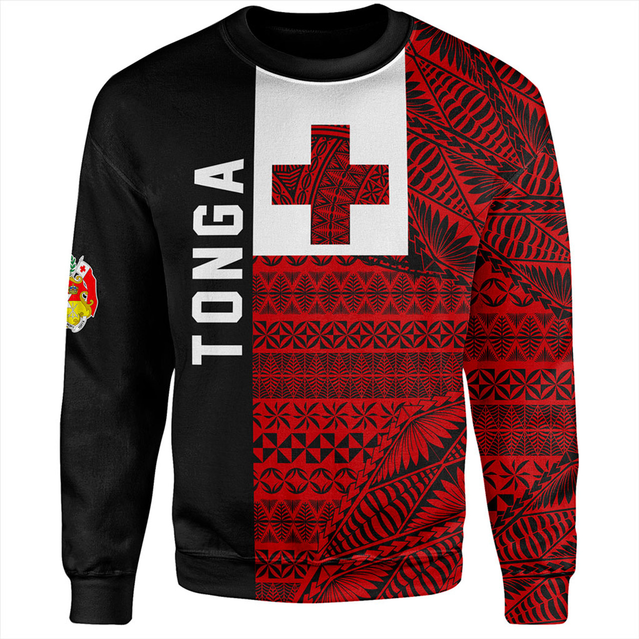 Tonga Sweatshirt Flag Ngatu Pattern Style