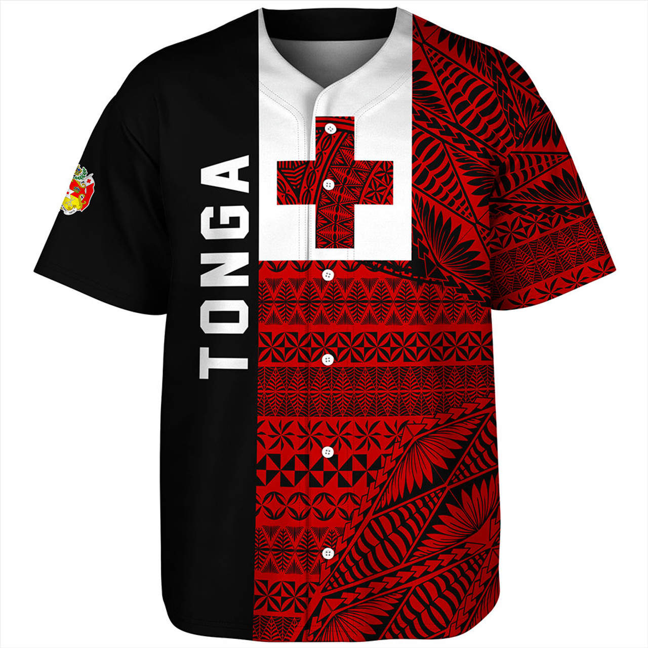 Tonga Baseball Shirt Flag Ngatu Pattern Style