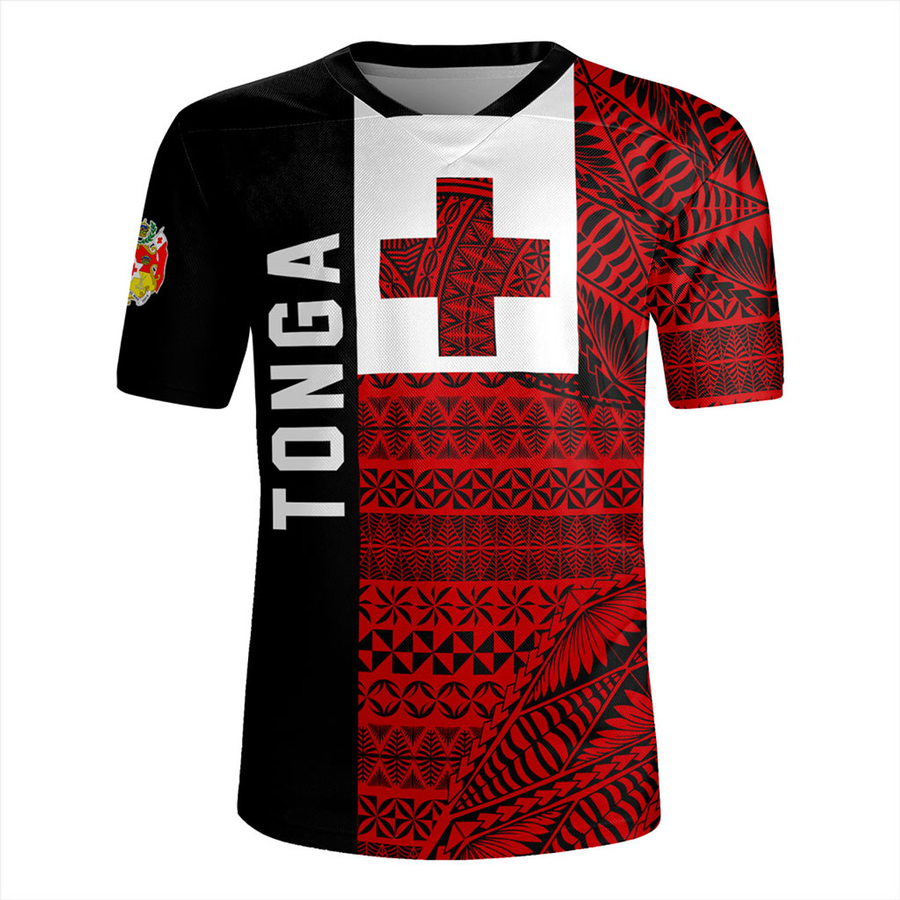 Tonga Rugby Jersey Flag Ngatu Pattern Style