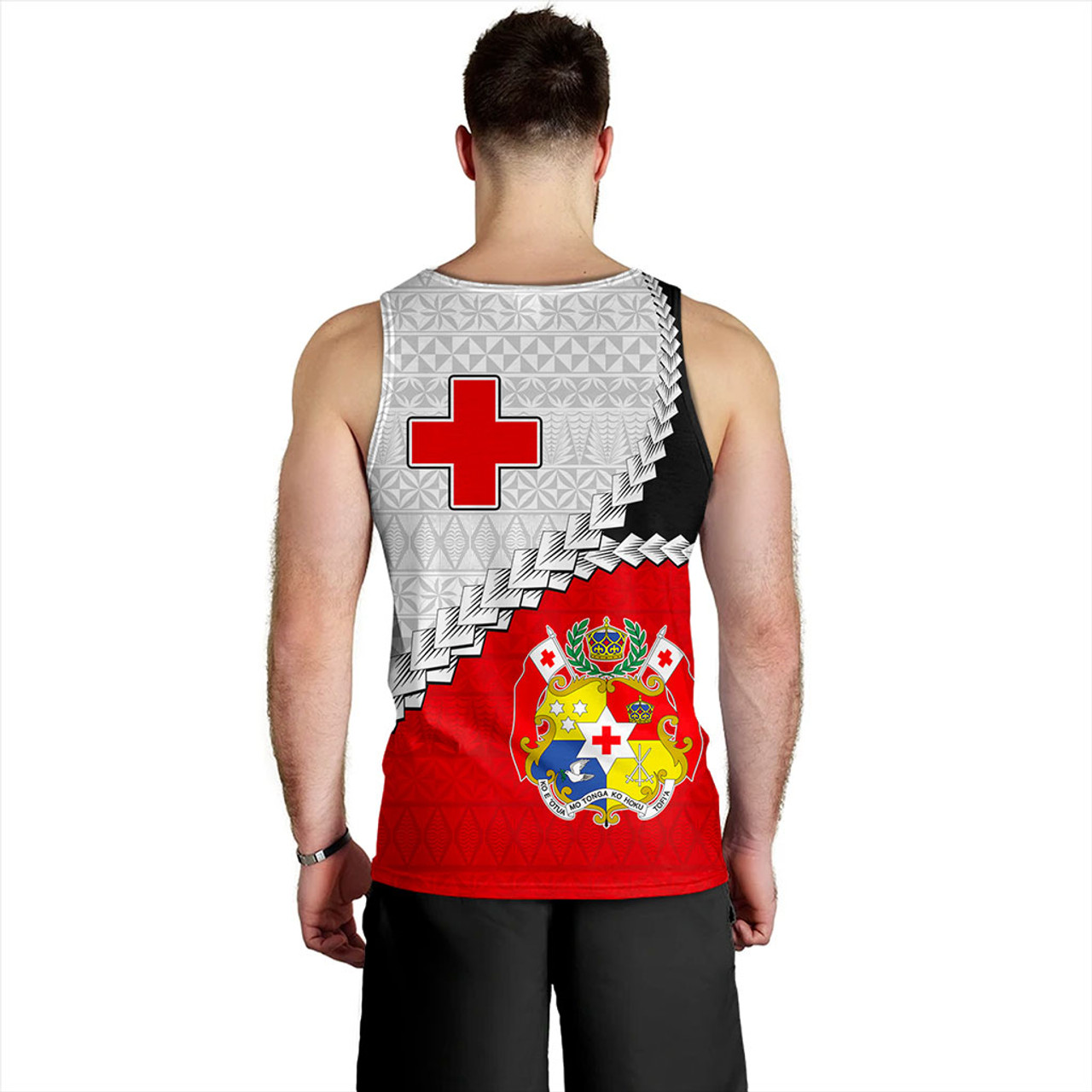 Tonga Tank Top Design Flag With Ngatu Pattern