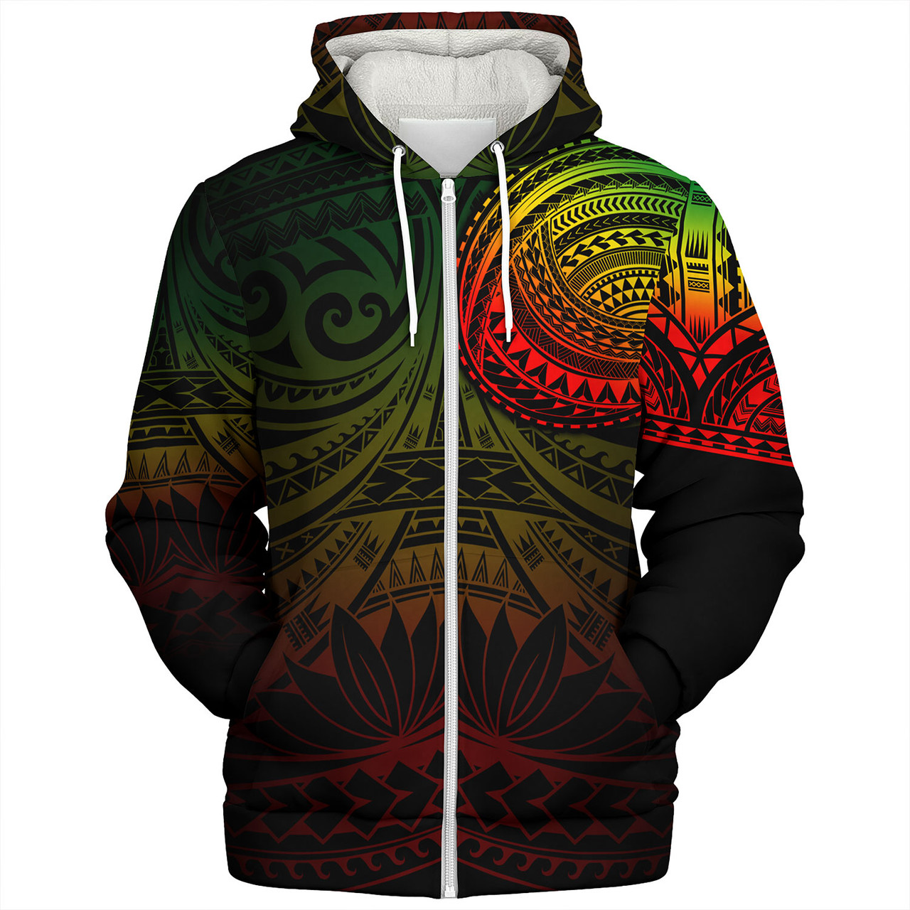 Polynesian Sherpa Hoodie Polynesian Pattern Special Design