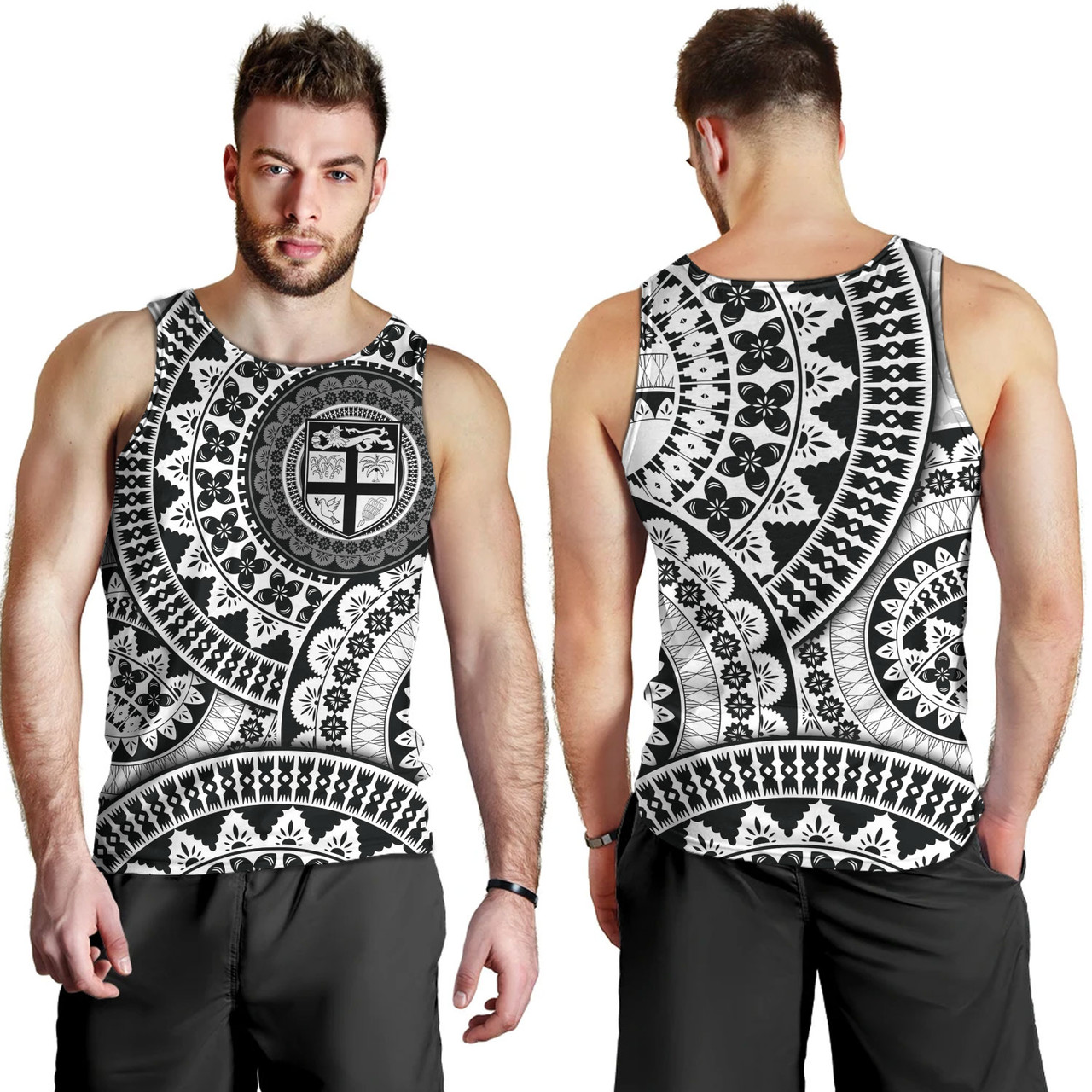 Fiji Tank Top Bula Fijian Circle Pattern Design