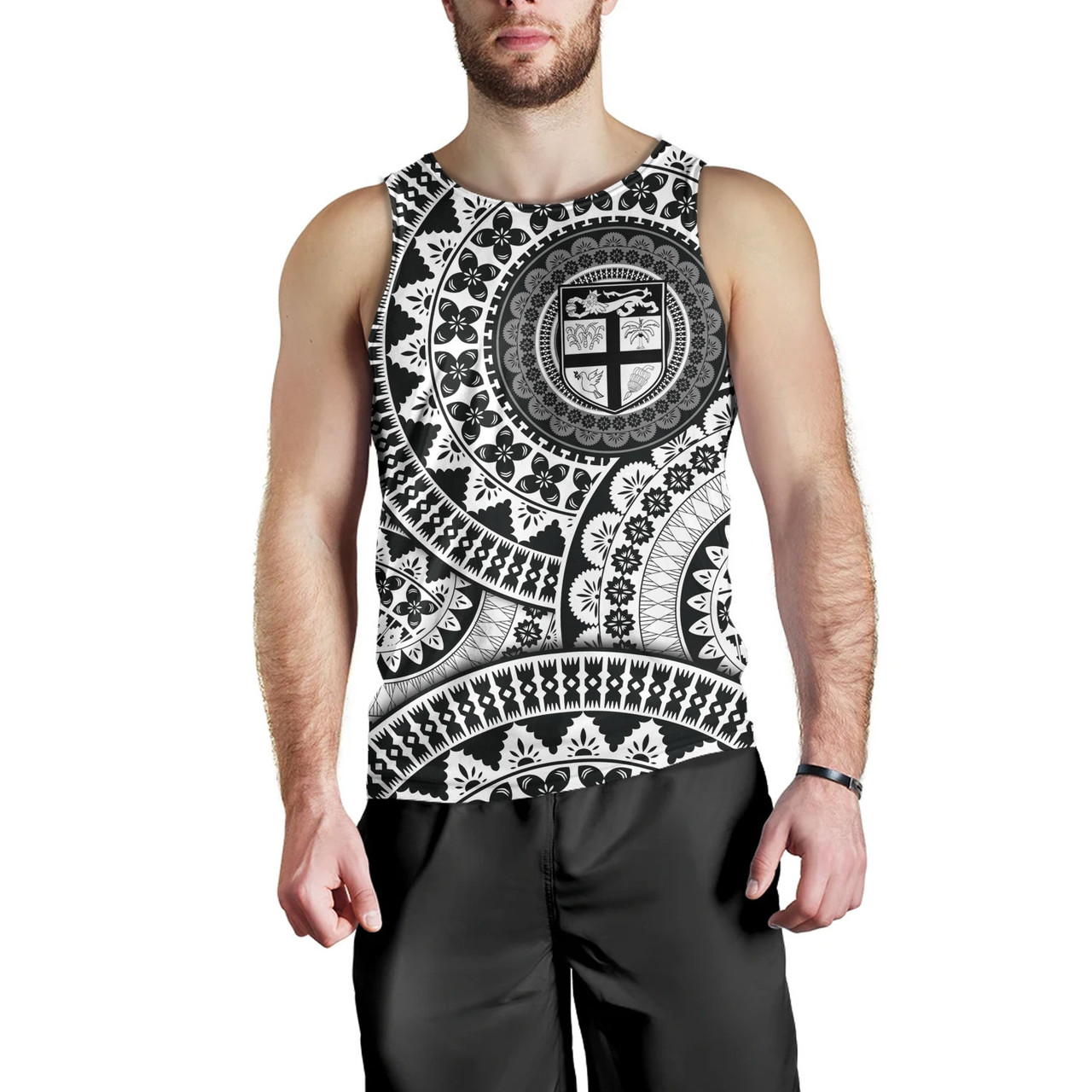 Fiji Tank Top Bula Fijian Circle Pattern Design