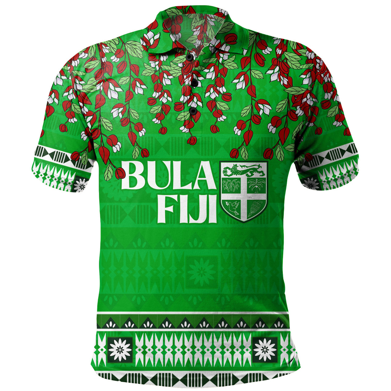 Fiji Polo Shirt Bula Fiji Masi With Tagimaucia Flowers