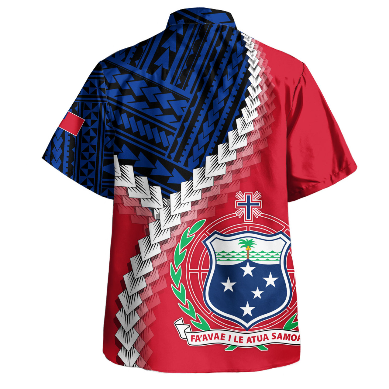 Samoa Hawaiian Shirt Samoa Coat Of Arms With Polynesian Tattoo Flag Style