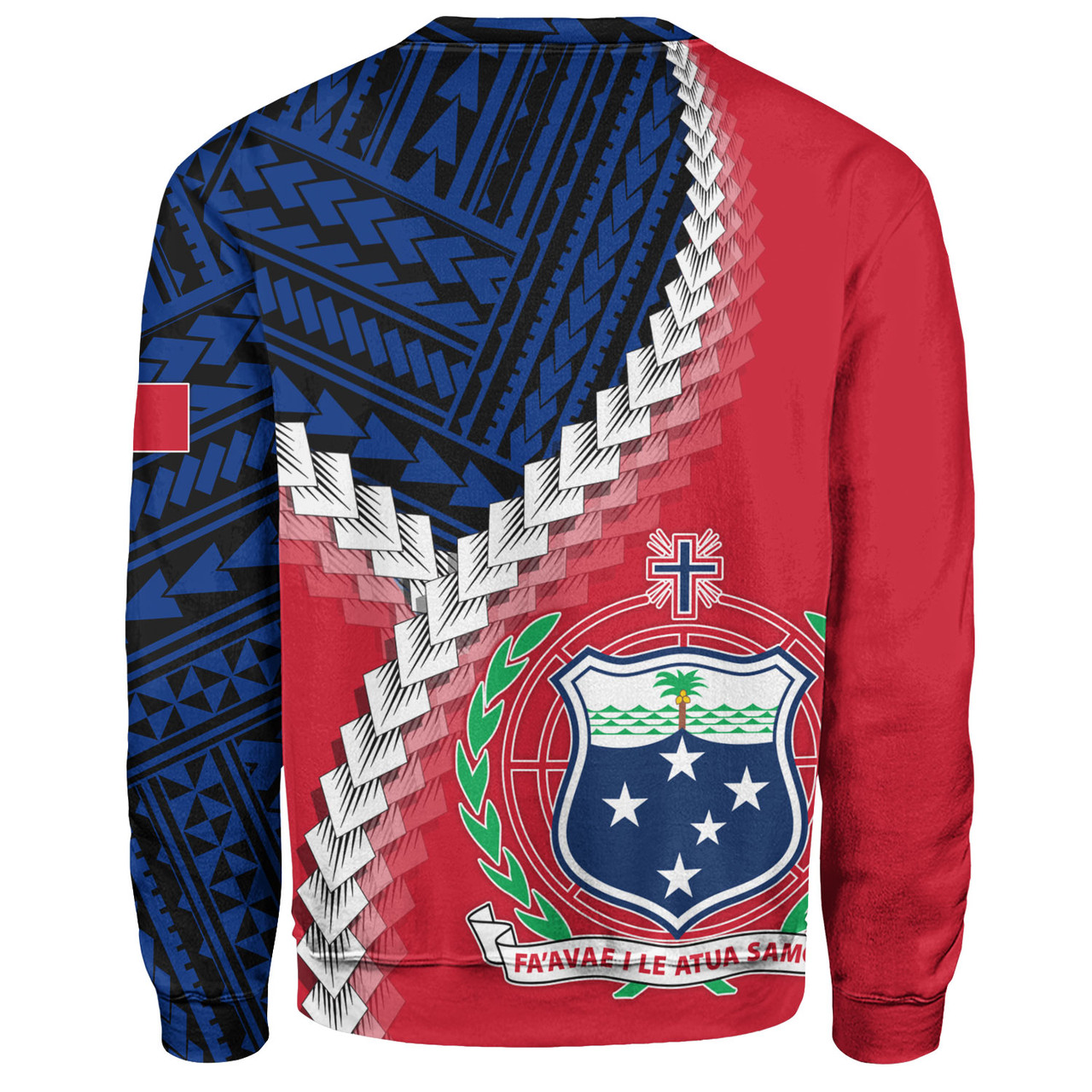 Samoa Sweatshirt Samoa Coat Of Arms With Polynesian Tattoo Flag Style