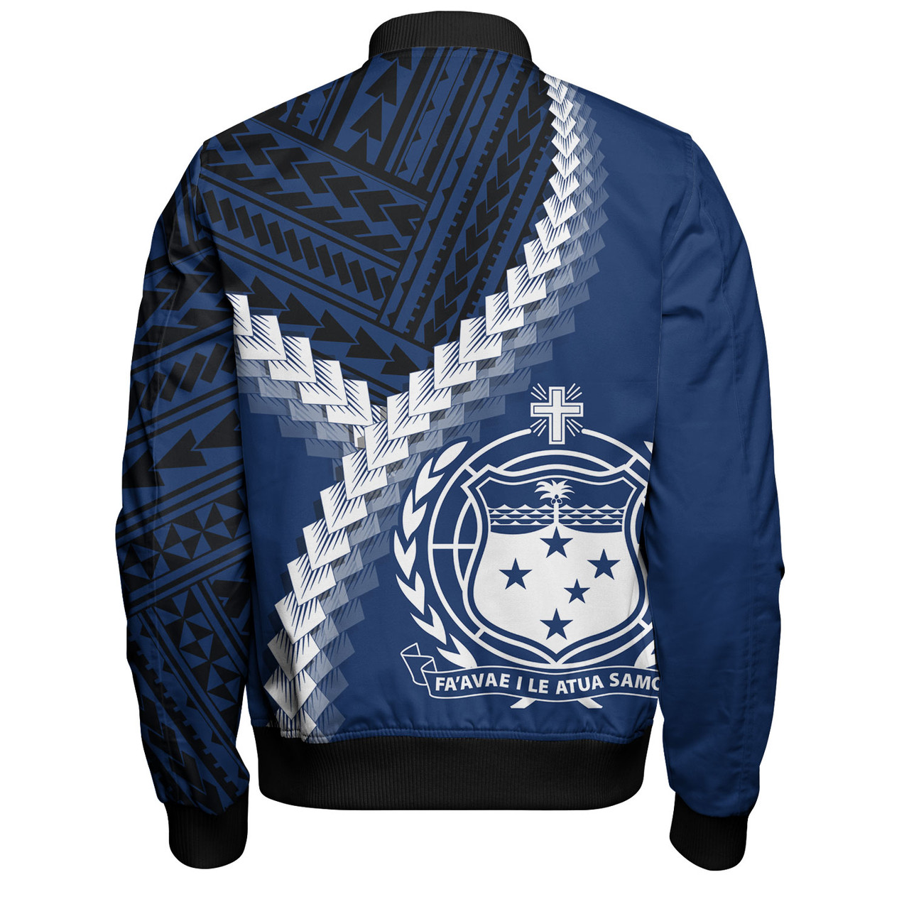 Samoa Bomber Jacket Samoa Coat Of Arms With Polynesian Tattoo Style