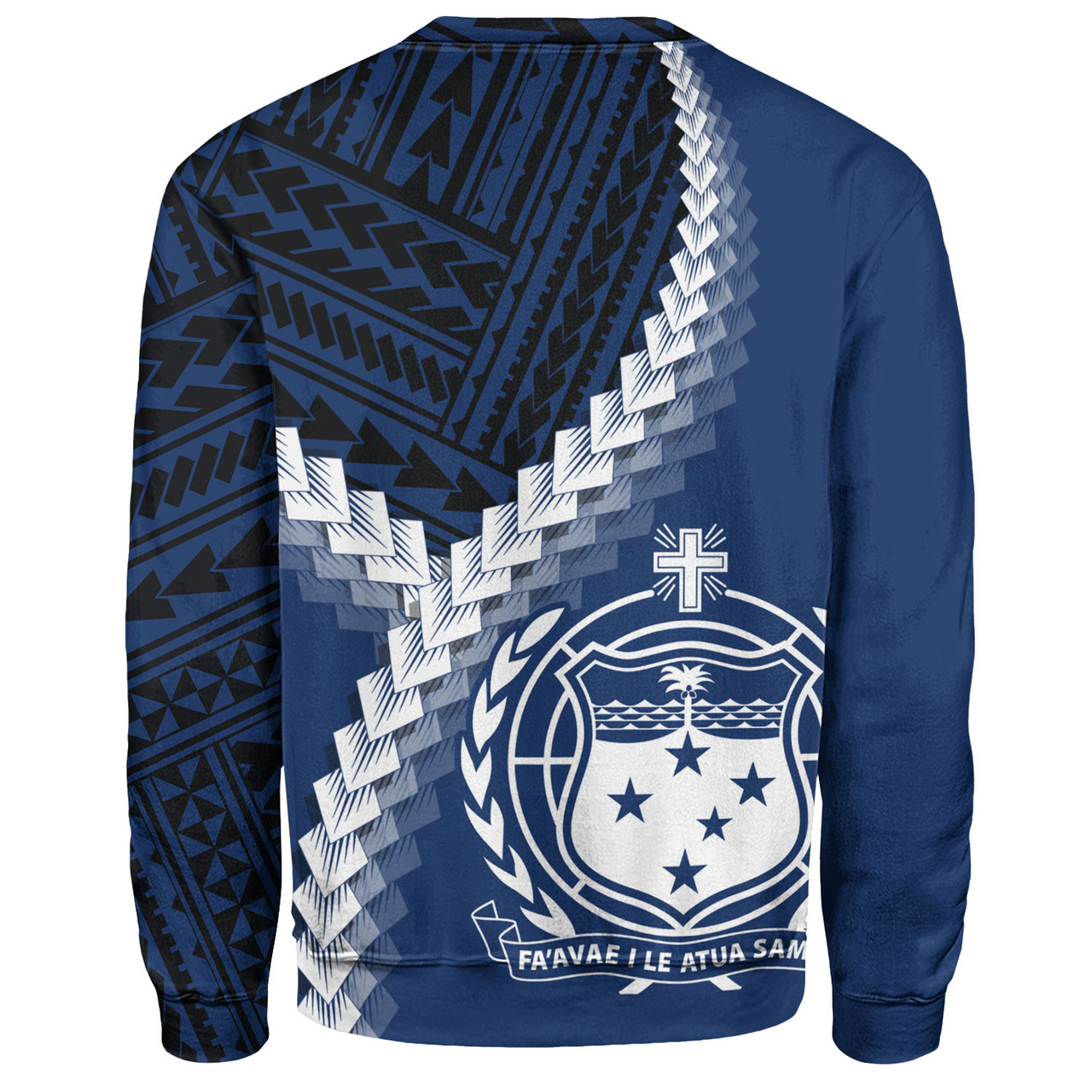 Samoa Sweatshirt Samoa Coat Of Arms With Polynesian Tattoo Style