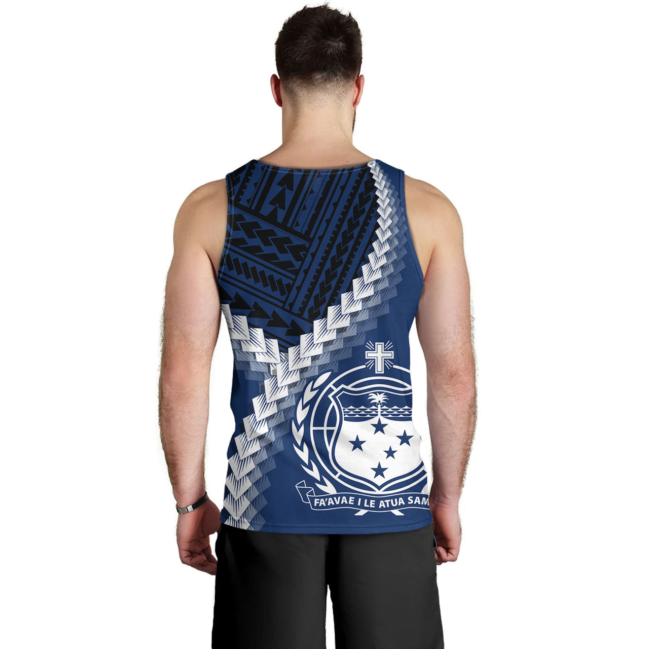 Samoa Tank Top Samoa Coat Of Arms With Polynesian Tattoo Style