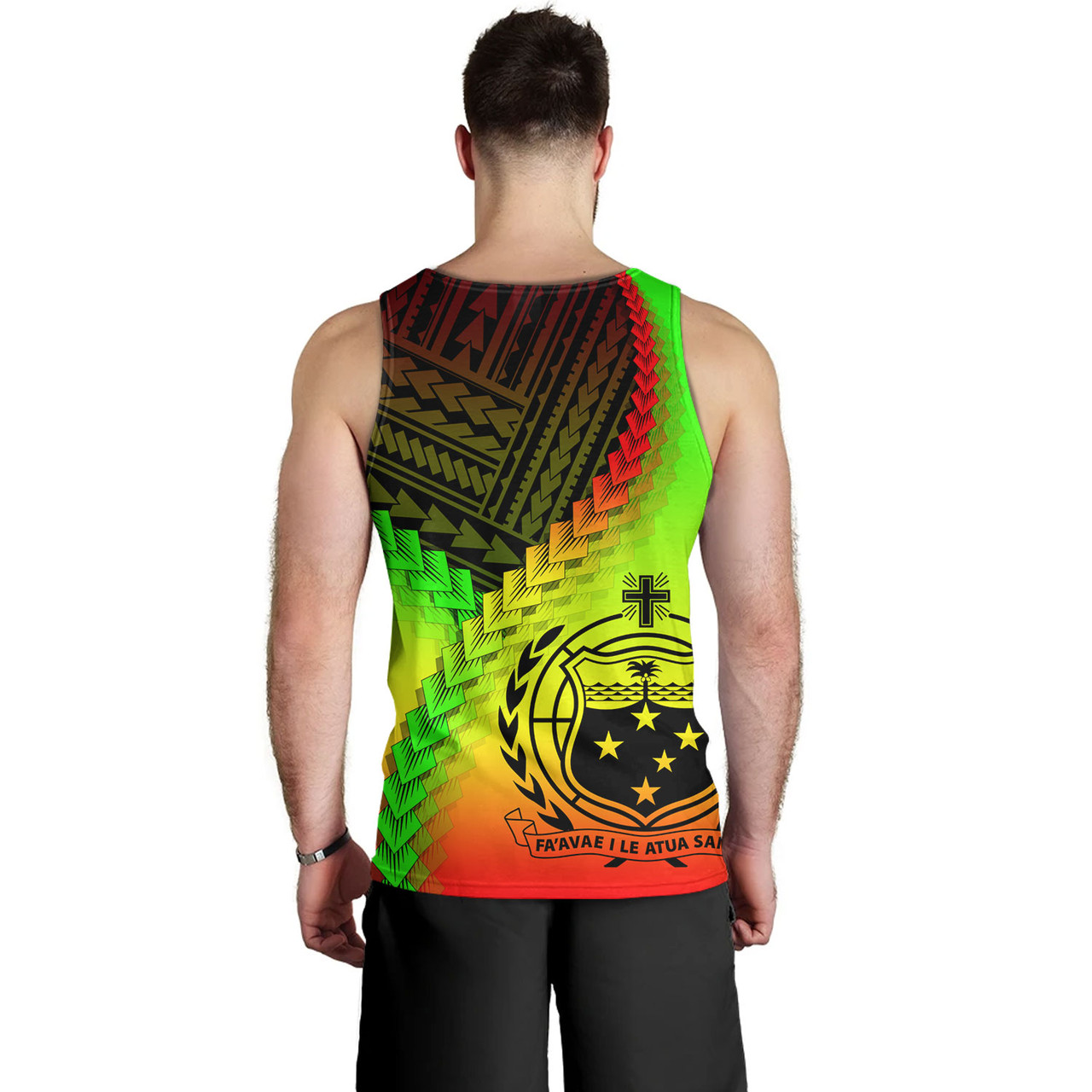 Samoa Tank Top Samoa Coat Of Arms With Polynesian Tattoo Style