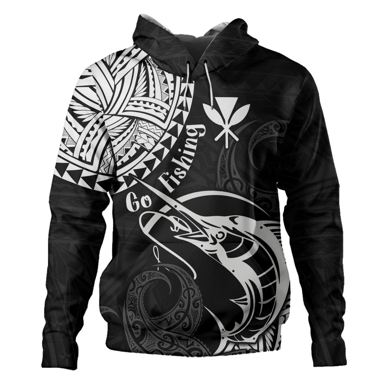 Hawaii Hoodie Go Fishing Polynesian Tribal Patterns