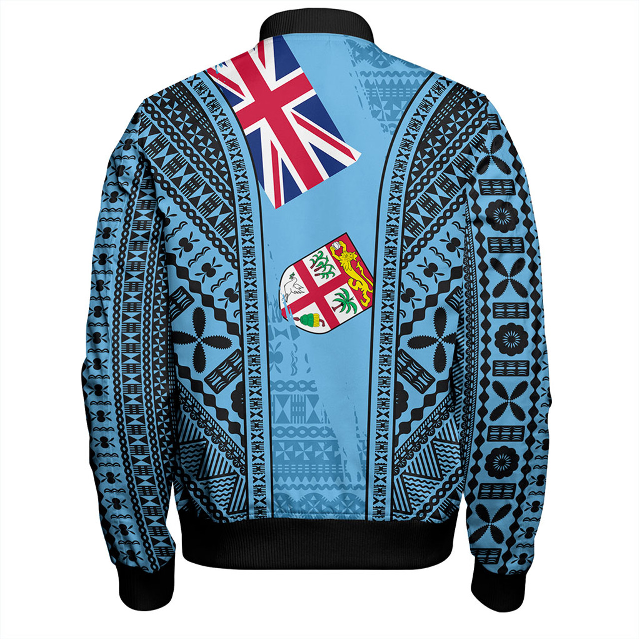 Fiji Bomber Jacket Bula Pattern Style Flag