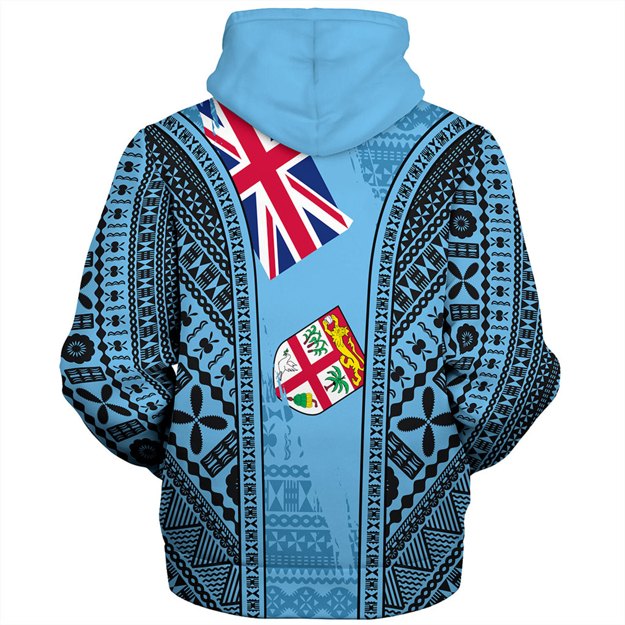 Fiji Sherpa Hoodie Bula Pattern Style Flag