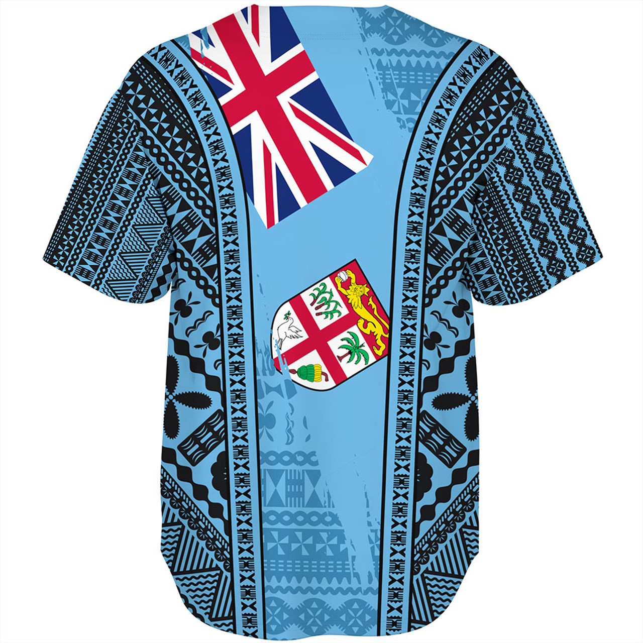 Fiji Baseball Shirt Bula Pattern Style Flag