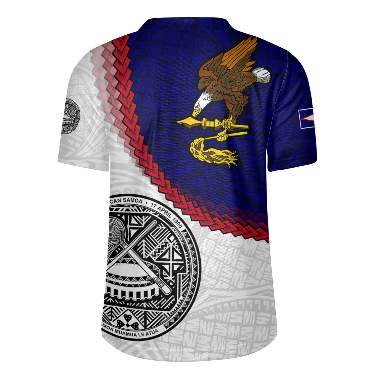 American Samoa Rugby Jersey Custom Polynesian Tradition Seal Flag Color