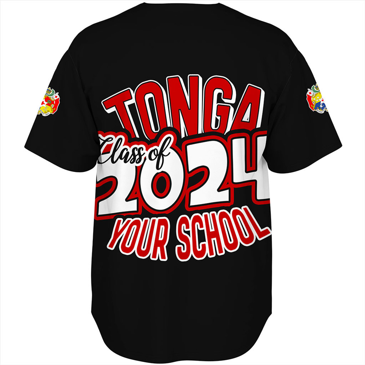 Tonga Baseball Shirt Custom Flag Polynesia Tribal Grad Style